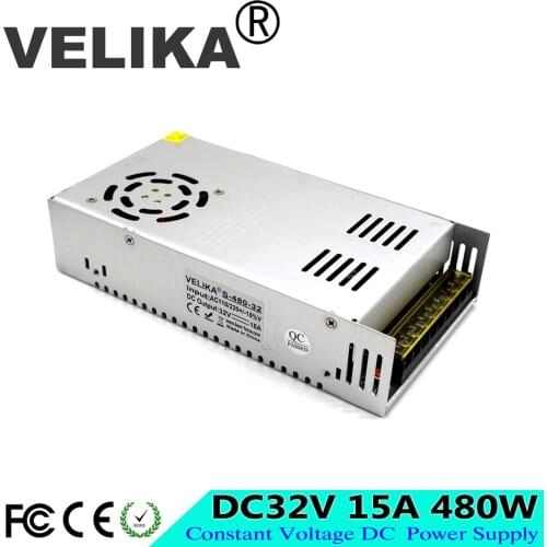 Hot Sales DC32V 15A 480W Switch Power Supply Switching Driver Transformer 110 220V AC to DC 32V SMPS For CNC CCTV Motor Stepper