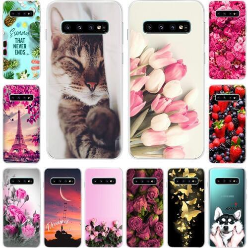 Cute Cartoon Case For Samsung S10 Plus Soft Silicone TPU Phone Case Back Cover For Samsung Galaxy S10 S 10 Plus SM-G975F G973F