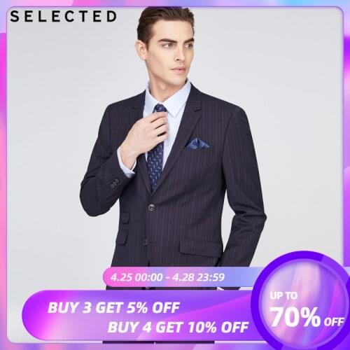 SELECTED Mens Slim Fit Striped Jacket Business Casual Blazer S|42015X511