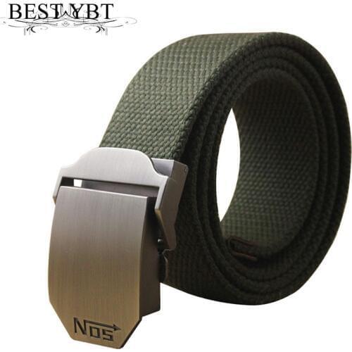 Best YBT Hot Male Tactical Belt Top Quality 4 mm Thick 3.8 cm Wide Casual Canvas Belt Outdoor For Men Automatic Buckle Belt
