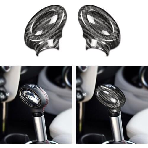 Real Carbon Fiber Gear Shift Head Knob Cover Trim fit For Mini Cooper Cluman F54 F55 F56 F60