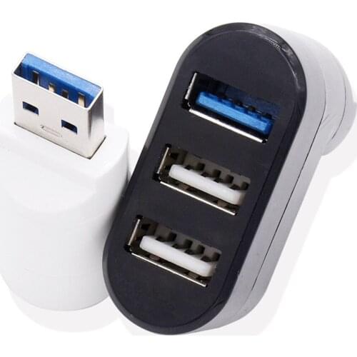 2021 New USB Hub 3.0 Adapter Rotate High Speed U Disk Reader Splitter 3 Ports USB 2.0 for Computer PC Laptop Mini Accessories