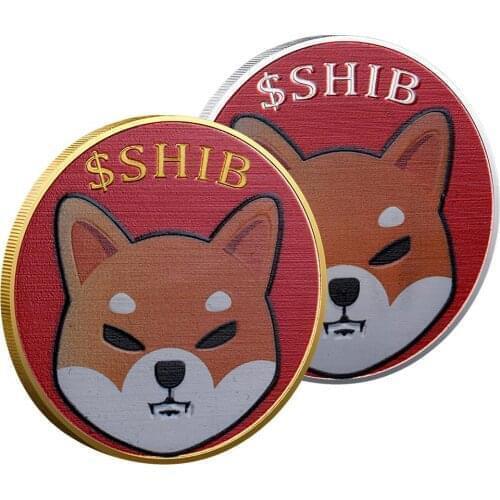 New Types Dogecoin Killer Shiba Inu Coin (SHIB) CRYPTO Metal Gold Plated Physical Shib Red Coin Doge Killer Souvenir Coins