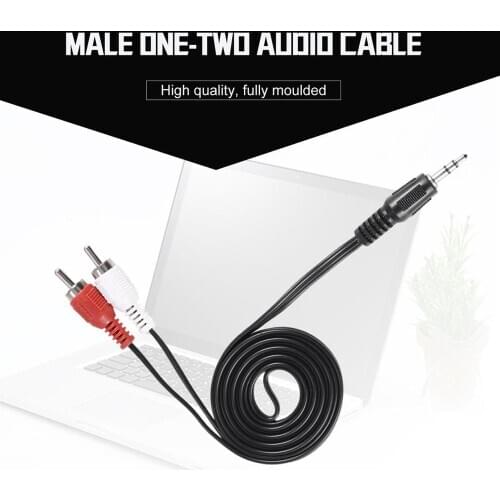 New 1/8 Inch 3.5mm Plug Jack to 2 RCA Male Stereo Audio Earphone Headphone Headset Y Splitter Adaptor Cable