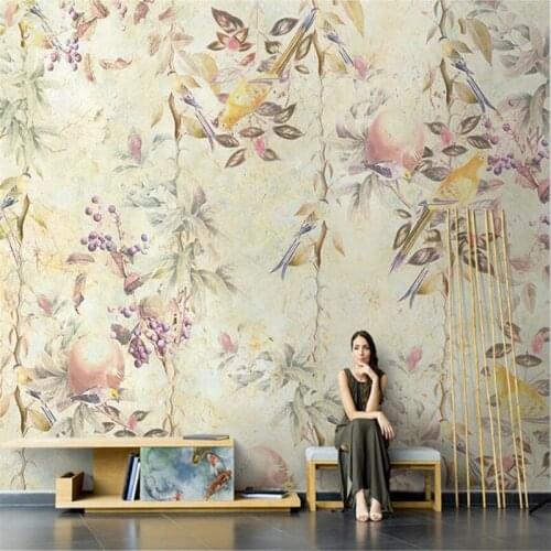 Beibehang Custom American pastoral flowers bedroom wallpaper mural decoration salon TV background photo wall paper wall covering