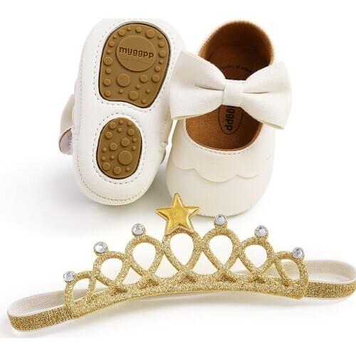 Baby Girls PU Princess Shoes Baptism Gifts Lovely Shoes Toddler Kids Prewalker Autumn White Booties