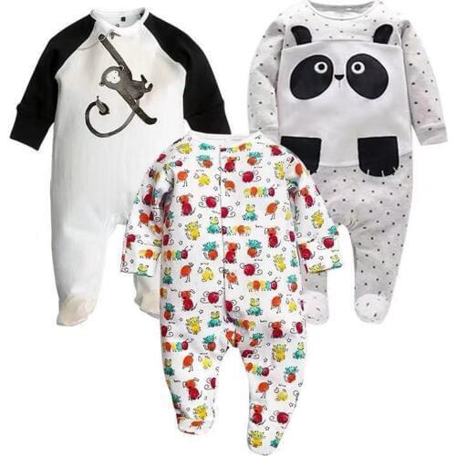 Baby Girls Sleepers Pajamas Babies Newborn Boys Jumpsuits 2 PCS/lot Infant Long Sleeve 0 3 6 9 12 Months Clothes