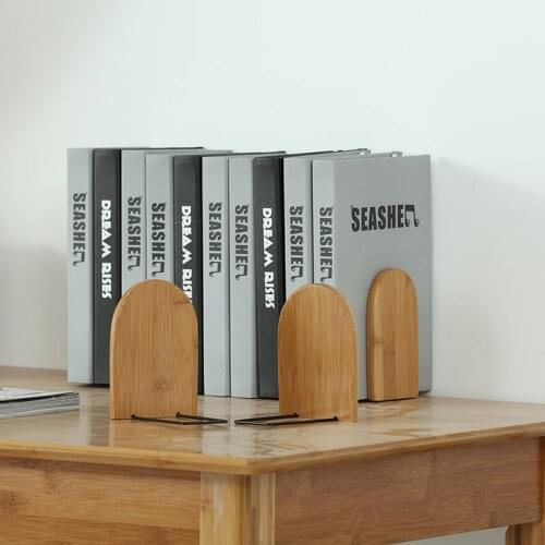 Nature Wood Book Stand Desktop Organizer Bookends Book Ends Shelf Holder Supplies
