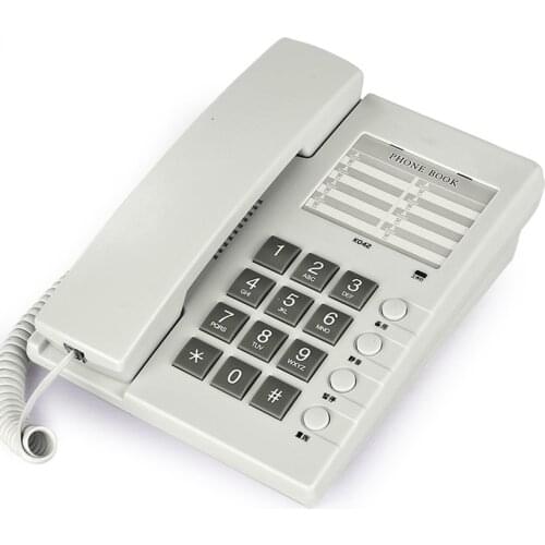 Corded Telephone, Home Hotel Desktop Phone Office Landline Fixed Telephones with Phone Number Paper, Mute and Redial Function