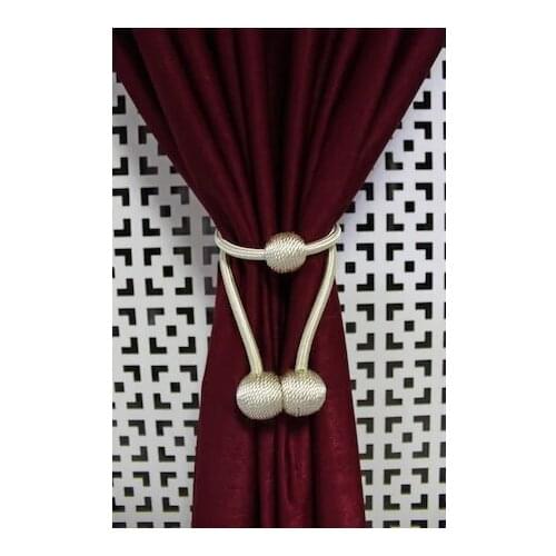 İp Winding Long Lanyard Curtain Latch-Magnet Curtain Tie (Cream)