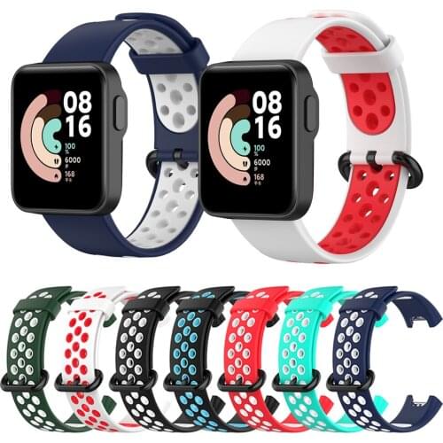 For Xiaomi Mi Watch Lite Redmi Watch Double Color Sport Silicone Strap Band Smartwatch Watchband Replacement Bracelet Straps