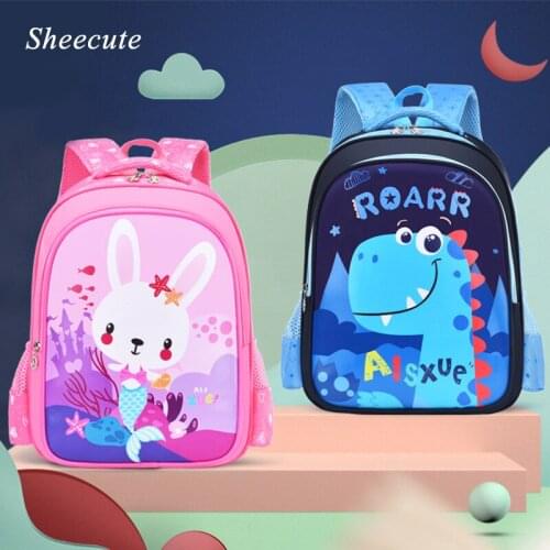 School Backpacks for Children Schoolbag Cute Cartoon Dinosaur Boys Backpack Nylon Cute Girls School Bags Students Kids Bookbag