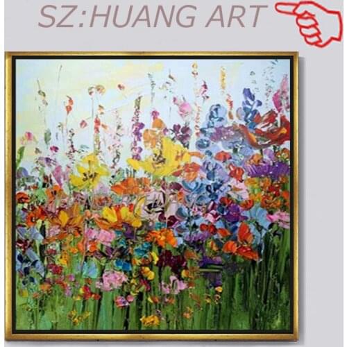 Handpainted Modern Home Decoration Wall Picture Plum Blossom Red garden Tree Flower Oil Painting On Canvas For Living Room