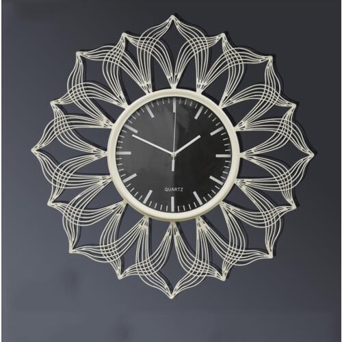 Modern Wrought Iron Wall Clock Wall Sticker Ornaments Home Livingroom Bedroom Wall Mural Decoration Hotel Mute Clock Wall Crfats