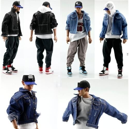 In Stock 1/6 Scale Soldier Clothes Trend Denim Jacket Suitable for 12 inches Action Figure Body