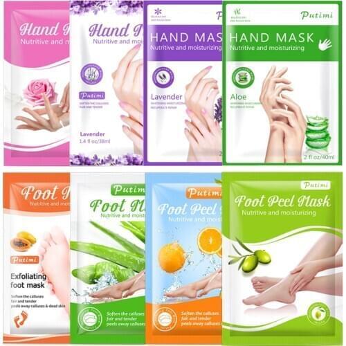 PUTIMI 3pack Moisturizing Hand Mask Spa Gloves Exfoliating Hand Patches Gloves Whitening Mask Peeling Foot Mask Remove Dead Skin