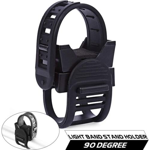 Cycling Bike Bicycle Light Lamp Band Strap Stand Holder 360 Rotation Grip LED Flashlight Torch Clamp Clip Mount
