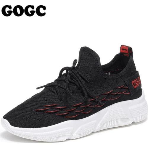 GOGC Women Casual Shoes Fashion Breathable Walking Mesh Flat Shoes Sneakers Women 2021 Gym Vulcanized Shoes White Female Footwea