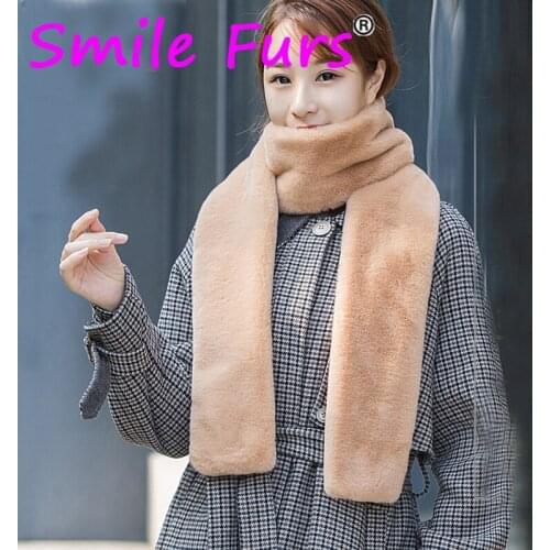 Women Super Long Double-sided Fur Scarves Imitation Rex Rabbit Fur Collar 180*12cm Warm Fashion Decor Fluffy Winter Shawls Wraps