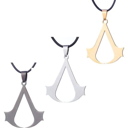 Fashion Assassin Pendant Necklaces Women Hollow Out Stainless Steel Chain Necklace Geometry Students Jewelry Gift