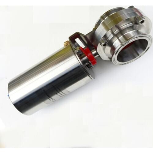 1" SS304 Stainless Steel Sanitary Pneumatic Butterfly Valve Vertical Tri Clamp Actuator Homebrew