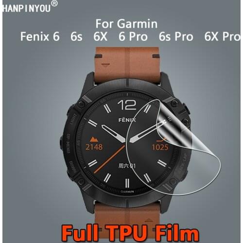 10Pcs For Garmin Fenix 6 6s 6X / Pro Sports Smart Watch Ultra Clear Soft TPU Hydrogel Film Screen Protector -Not Tempered Glass