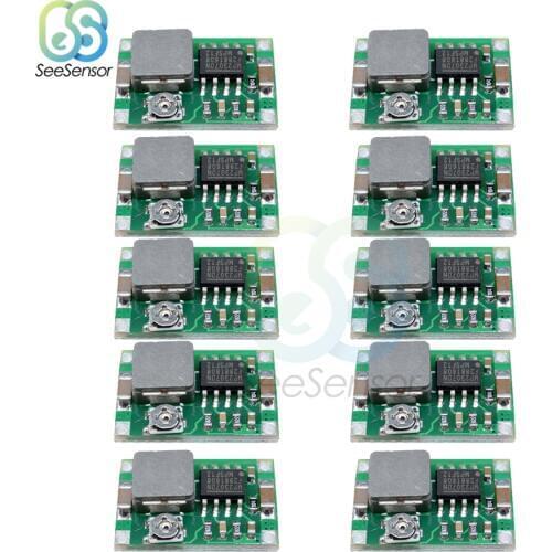 10Pcs Mini 360 DC-DC Buck Converter Step Down Power Supply Module 4.75-23V to 1-17V 340KHz 17x11x3.8mm for Flight Control Car