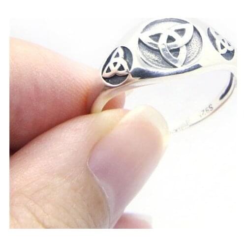 100% Real 925 Stering Silver Ring Top Quality Fashion Ladies Mini Gothic Punk Ring