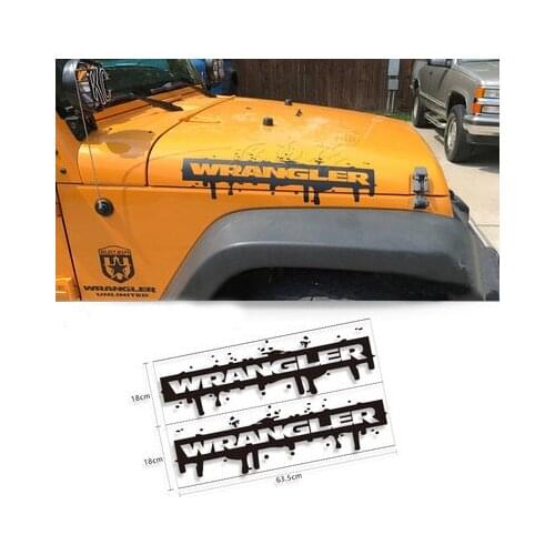 2pcs JDM Stickers Sport Engine Hood Fender Side Letter character Car Sticker and Decal Vinyl for Jeep Wrangler Unlimited TJ JK