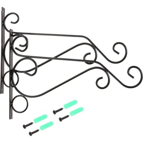 2 PCS Wall Planter Hooks 9.84/11.8 inch Hanging Plants Bracket Flower Pot Lanterns Hanger Garden Outdoor Decor European Style