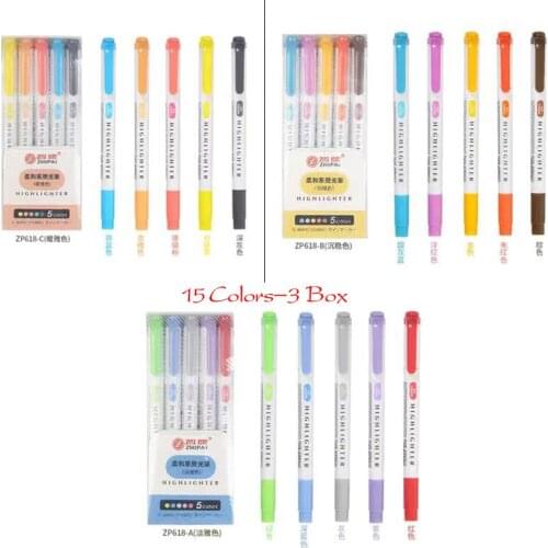 25 Colors Double Head Highlighter Pen Colors Fluorescent Highlighters Art Marker School&Office Art Supply Pen