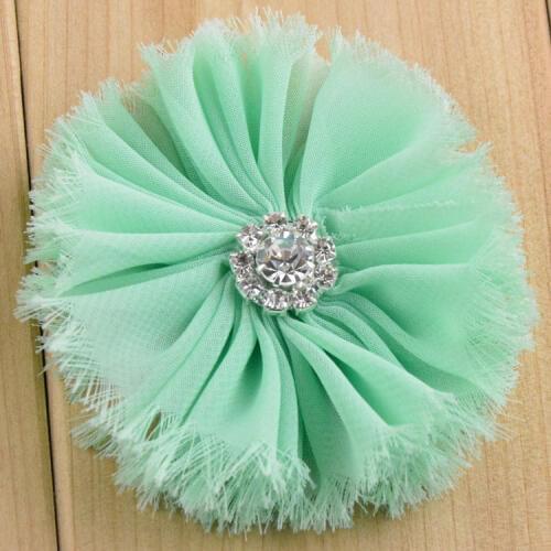 50pcs/lot 3.15" Ballerina Flowers Chiffon Flower With Rhinestone 20 Color Flat Back Hair Flower Accessories FH37