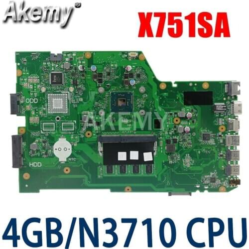 90NB07M0-R00050 for ASUS X751SV X751SJ X751SA X751S Laptop Motherboard 4G/N3710 CPU