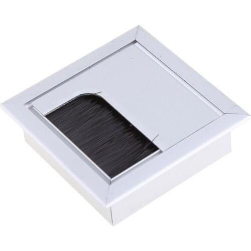 M7DF Aluminium Square Rectangle Desk Computer Wire Cable Outlet Insert Hole Cover Table Grommet