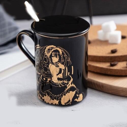 Anime Cartoon Tokisaki Kurumi DATE A LIVE Printed Coffee Mug Water Milk Cup Cosplay Prop Women Men Halloween Gift 1pcs