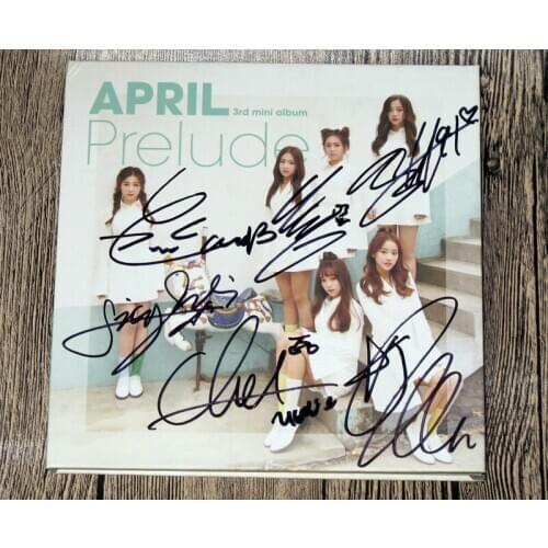 APRIL autographed 2017 signed mini 3rd album PRELUDE CD new korean version +autographed poster 012017
