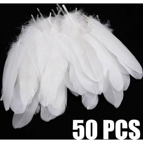 100Pcs White Goose Feathers 15-20cm Natural Goose Feathers DIY Plume Handicrafts Wedding Party Christmas Decoration