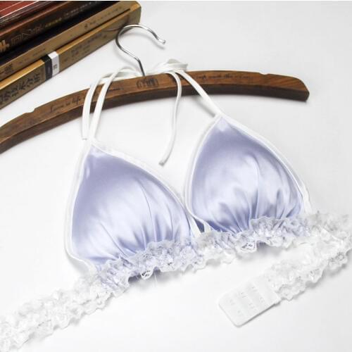 Pure silk Bra Double Faced Silk Sexy Ultrathin Seamless 100% Mulberry Silk Halter Bras M L XL XXL FREE SHIPPING