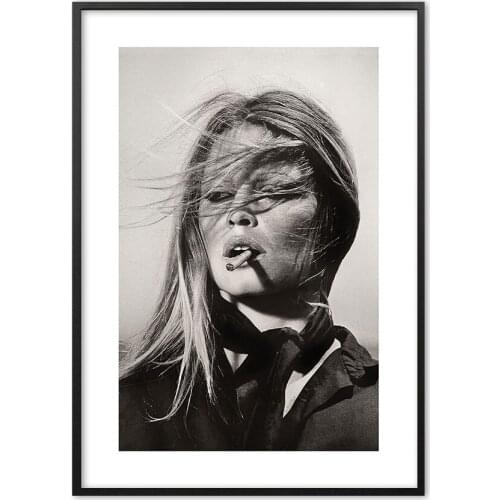 Black White Modern Fashion Woman Smoking Cigar Nordic Wall Art Paper Painting Landscape Wall Pictures For Living Room Decor