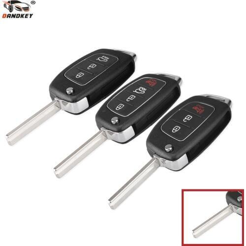 Dandkey Replacement 3/4 Buttons Remote Key Fob Car Key Case Cover Styling For Hyundai IX35 i20 3 Buttons Uncut Blade Key Shell