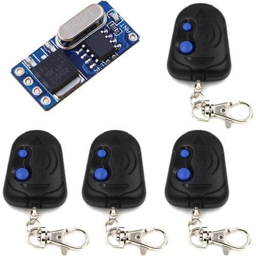 DC 3.5v 3.7v 4.5v 5v 6v 7.4v 8.4v 9v 12v Micro Wireless Remote Control Switch Teleswitch Receiver & 4 Transmitter