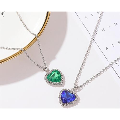 FSUNION New Arrival 2020 Titanic Heart Of Ocean Blue Heart Love Forever Pendant Necklace For Women Men Fashion Jewelry Gift