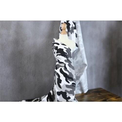 Cotton camouflage pants fabric black and white camouflage breathable cotton twill fabric childrens fashion jacket fabric
