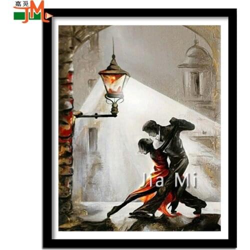 Street Lamp Couple DIY 5D Diamond Painting Cross Stitch Craft Decoration Diamond Embroidery Mosaic Art Dancing Woman Home Gift