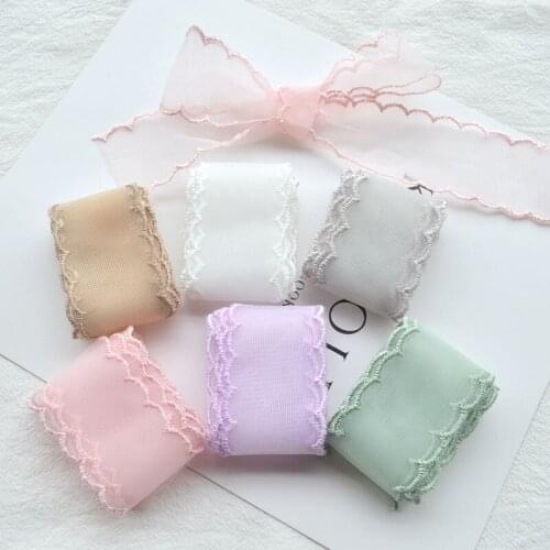 38MM fine mesh wave lace ribbon ribbon ribbon decoration belt handmade headdress hair accessories DIY material bow material
