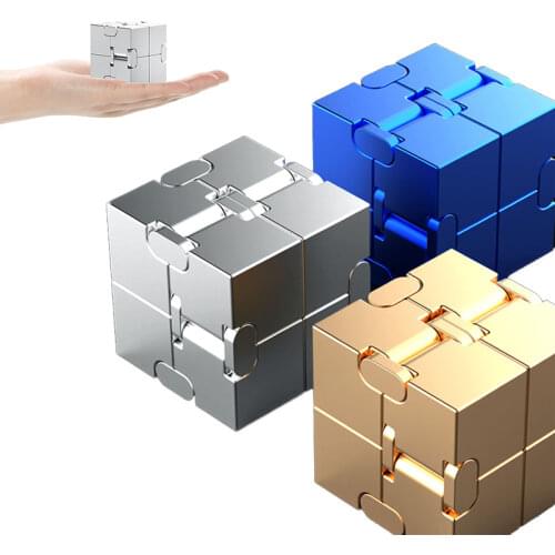 Mini Stress Relief Toy Premium Metal Infinity Cube Portable Decompresses Relax Toys Best Gift Toys for Children