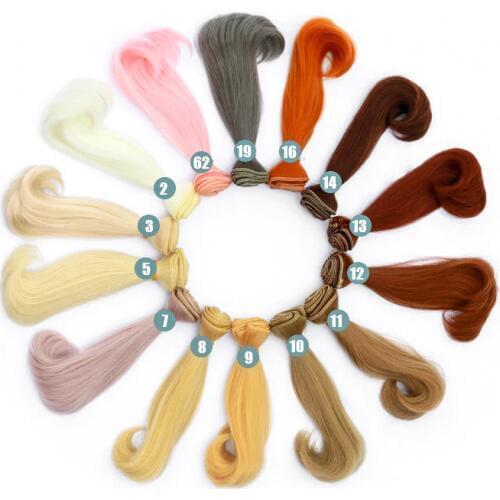 Fashion 100*15cm DIY Mini Tresses Doll High-Temperature Material Straight Hair Wig For BJD Synthetic Doll Accessories