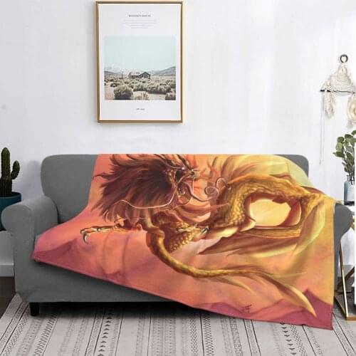 Dragons Anime Blanket Fleece Autumn/Winter Animal Legend Breathable Ultra-Soft Throw Blankets for Home Couch Bedding Throws