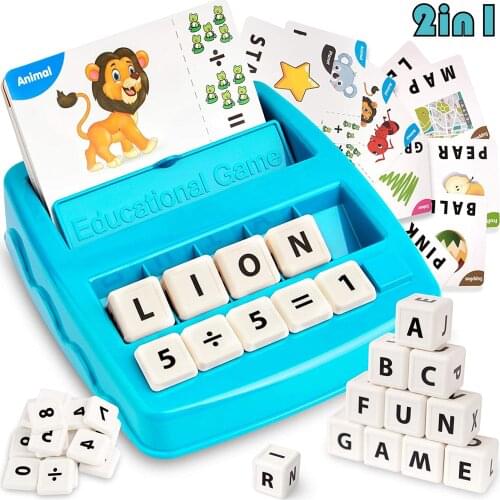 Matching Letter Game Spelling Reading English Alphabet Wooden Letters Card Match Game Children Pre-school Learning Language Toys