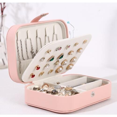 Portable Simple Square Girls Earrings Rings Board Jewelry Box Display Storage Case Women Gift